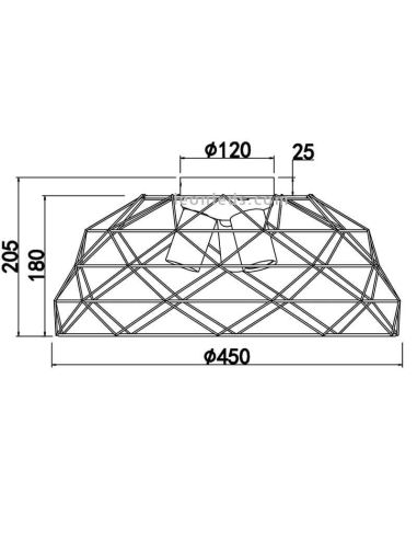Dimensiones R60713032 Plafón de techo Alambre negro Haval | LeonLeds Iluminación