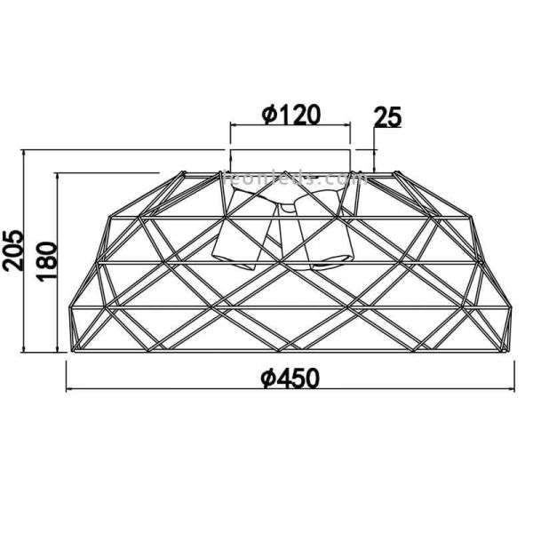 Dimensiones R60713032 Plafón de techo Alambre negro Haval | LeonLeds Iluminación