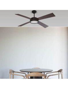 Ventilador de Teto LED Hydra Preto e Nogueira Faro Barcelona | Leon Iluminação LED 2