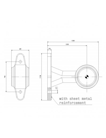 Dimensions Avertisseur Long LED FT-009 B - 2 Fonctions Fristom | Éclairage LeonLeds