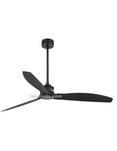 Ventilateur de plafond noir mat JustFan 32100 | Éclairage LeonLeds
