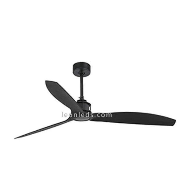 Ventilateur de plafond noir mat JustFan 32100 | Éclairage LeonLeds