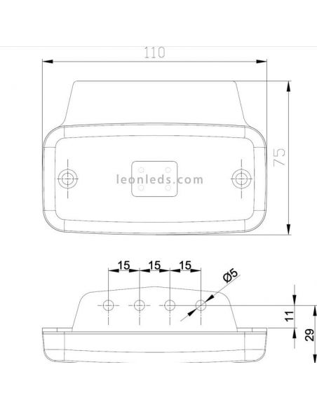 Dimensions Fristom FT-019 Veilleuse LED | Éclairage LeonLeds