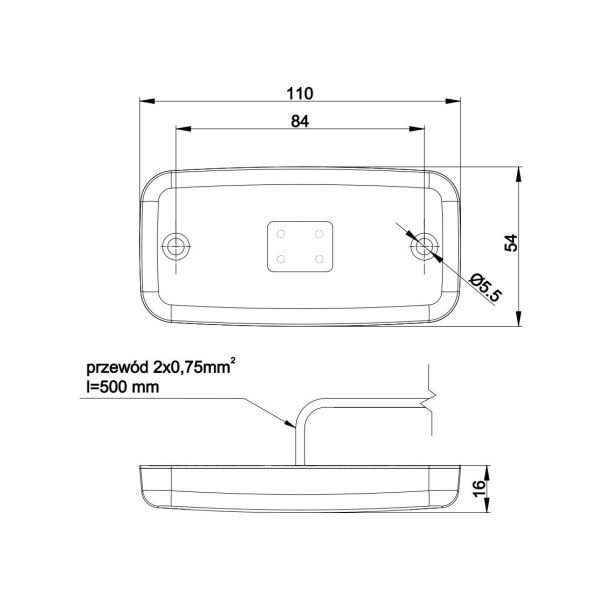 Dimensiones Fristom FT-019 sin soporte | LeonLeds Iluminación