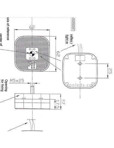 Feux de gabarit pour remorque FT027 Dimensions Fristom | Éclairage LeonLeds