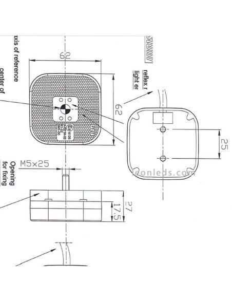 Feux de gabarit pour remorque FT027 Dimensions Fristom | Éclairage LeonLeds