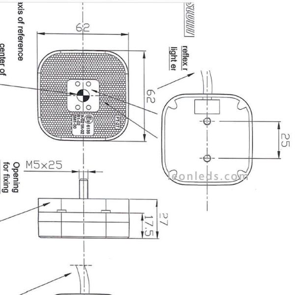 Pilotos de Galibo remolque FT027 Dimeniones Fristom | LeonLeds Iluminación