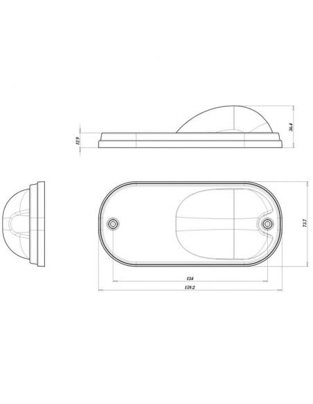 Dimensions Lumière LED côté Was avec indicateur | Éclairage LeonLeds