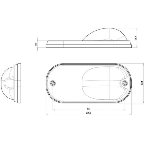Dimensiones Piloto LED lateral Was con intermitente | LeonLeds Iluminación