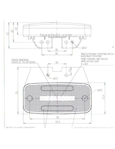 Dimensions luminaire LED Was W157 avec effet néon 1 ligne | Éclairage LeonLeds