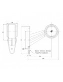 Dimensiones Cuerno LED Diagonal Corto FT-009 C - 2 Funciones Fristom | LeonLeds Iluminación