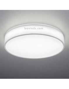 Plafonnier textile LED Lugano 40W blanc avec télécommande de Trio Lighting | Éclairage LeonLeds 2