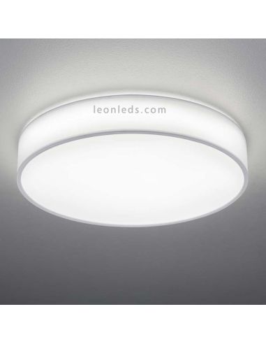 Plafón LED textil Lugano 40W blanco con mando a distancia de Trio Lighting 621914001 | LeonLeds Iluminación