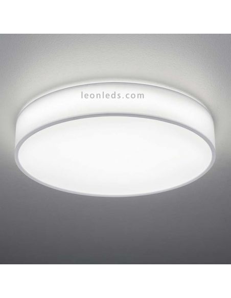 Plafón LED textil Lugano 40W blanco con mando a distancia de Trio Lighting 621914001 | LeonLeds Iluminación