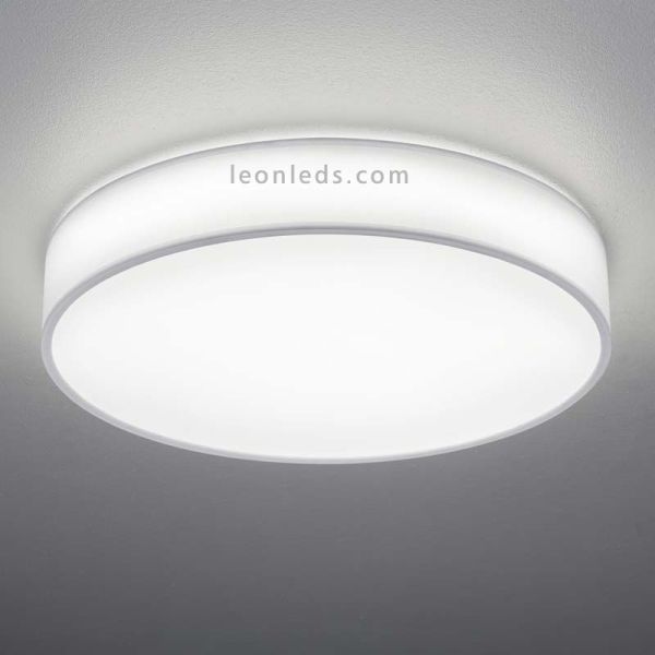Plafón LED textil Lugano 40W blanco con mando a distancia de Trio Lighting 621914001 | LeonLeds Iluminación