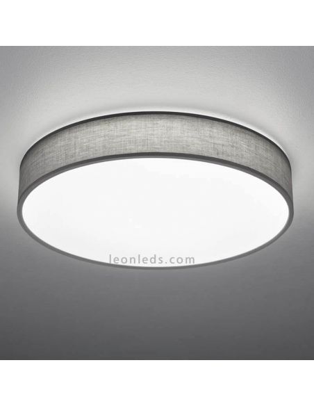 Plafon LED têxtil Lugano 40W branco com comando à distância da Trio Lighting 621914011 | Leon Iluminação LED