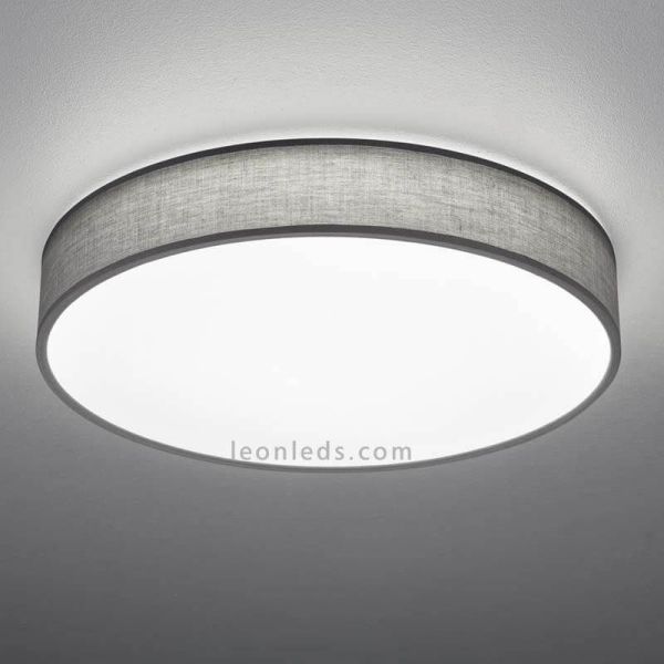 Plafonnier textile LED Lugano 40W blanc avec télécommande de Trio Lighting 621914011 | Éclairage LeonLeds