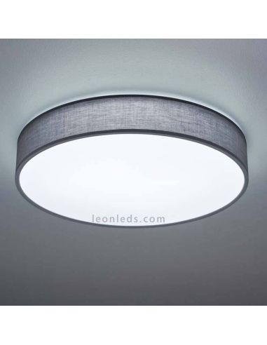 Plafon LED têxtil Lugano 40W branco com comando à distância da Trio Lighting 621914011 | Leon Iluminação LED