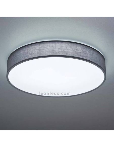 Plafon LED têxtil Lugano 40W branco com comando à distância da Trio Lighting 621914011 | Leon Iluminação LED