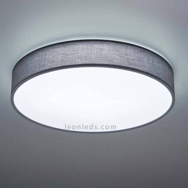 Plafón LED textil Lugano 40W blanco con mando a distancia de Trio Lighting 621914011 | LeonLeds Iluminación