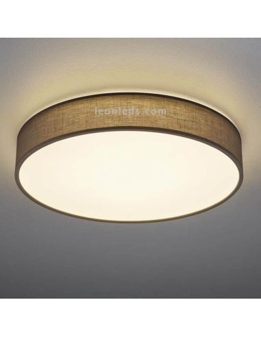 Plafon LED têxtil Lugano 40W branco com comando à distância da Trio Lighting 621914011 | Leon Iluminação LED