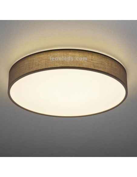 Plafón LED textil Lugano 40W blanco con mando a distancia de Trio Lighting 621914011 | LeonLeds Iluminación