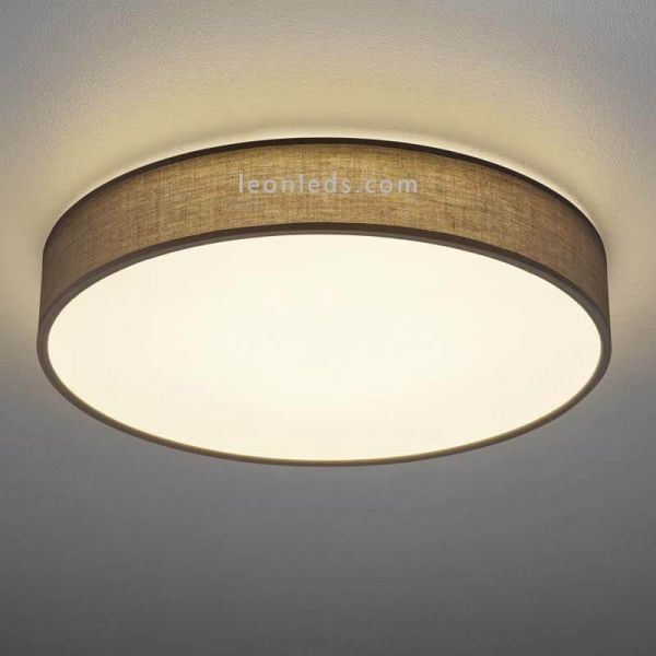 Plafonnier textile LED Lugano 40W blanc avec télécommande de Trio Lighting 621914011 | Éclairage LeonLeds