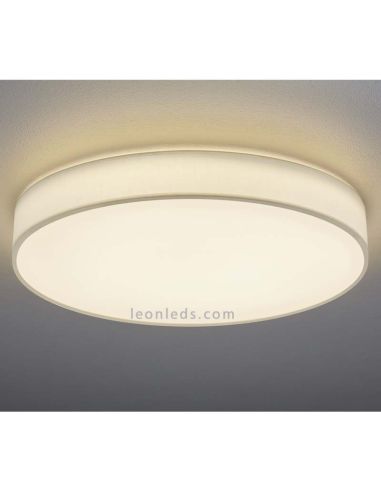 Plafón LED textil Lugano 40W blanco con mando a distancia de Trio Lighting 621914001 | LeonLeds Iluminación