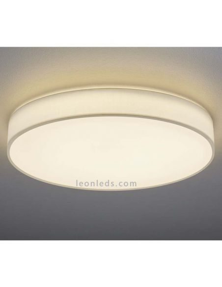 Plafonnier textile LED Lugano 40W blanc avec télécommande de Trio Lighting 621914001 | Éclairage LeonLeds