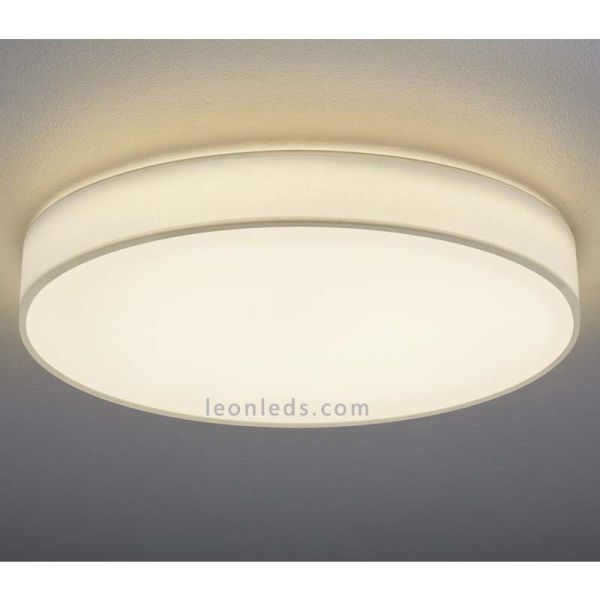 Plafón LED textil Lugano 40W blanco con mando a distancia de Trio Lighting 621914001 | LeonLeds Iluminación