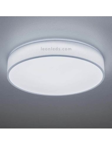 Plafonnier textile LED Lugano 40W blanc avec télécommande de Trio Lighting 621914001 | Éclairage LeonLeds