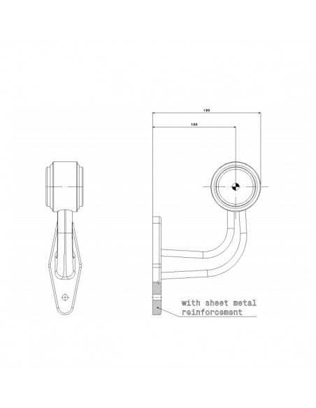 Dimensions Avertisseur LED Fristom FT009 D Type L 2 Fonctions | leonleds