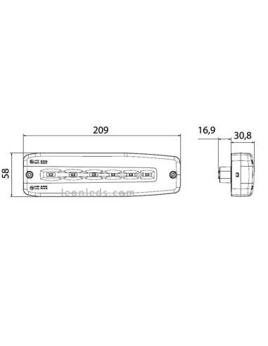 Dimensions Petite veilleuse LED à clignotement progressif CTL14 | Éclairage LeonLeds