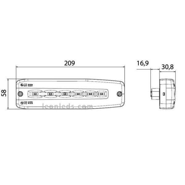 Dimensiones Piloto LED pequeño con intermintente progresivo CTL14 | LeonLeds Iluminación