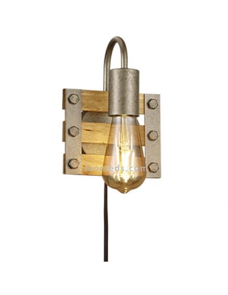 Aplique de pared vintage de madera Khan de Trio Lighting | LeonLeds Iluminación