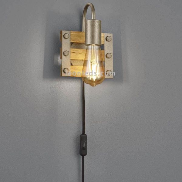 Aplique de pared vintage de madera Khan de Trio Lighting | LeonLeds Iluminación