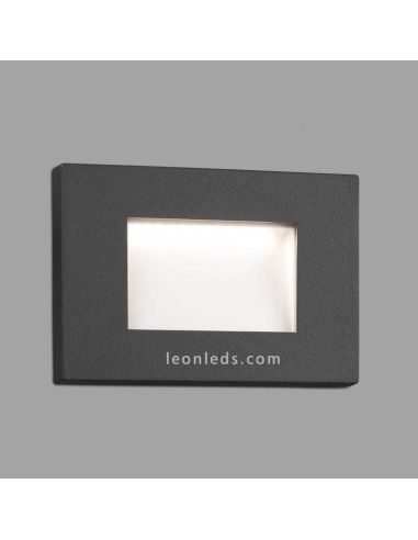 Baliza empotrable LED rectangular Spark 1 gris oscuro de Faro Barcelona | LeonLeds Iluminacion