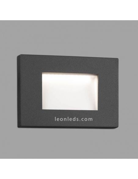 Gyrophare LED encastré rectangulaire Spark 1 gris foncé de Faro Barcelona | Éclairage LeonLeds