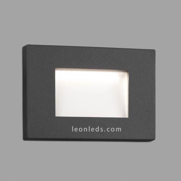 Baliza empotrable LED rectangular Spark 1 gris oscuro de Faro Barcelona | LeonLeds Iluminacion
