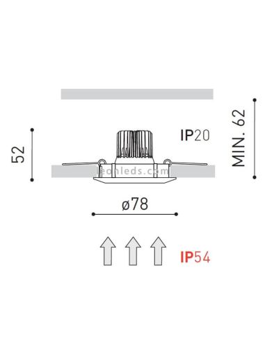 Dimensiones Dot Fix de ArkosLight | LeonLeds Iluminación