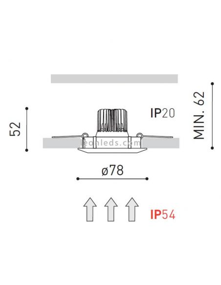 Dimensiones Dot Fix de ArkosLight | LeonLeds Iluminación