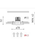 Dimensiones Dot Fix IP54 de ArkosLight | LeonLeds Iluminación