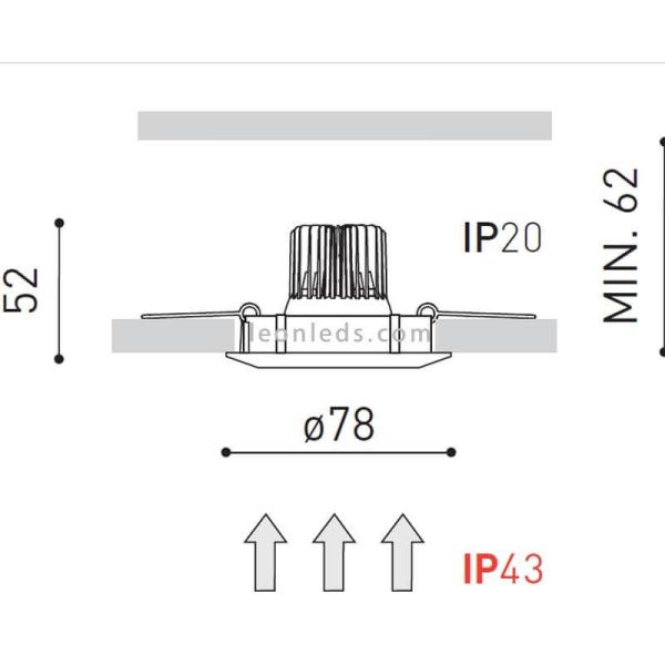Dimensiones Dot Fix IP54 de ArkosLight | LeonLeds Iluminación