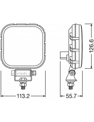 Dimensions Phare de recul LED Homologué LEDDL108-WD VX120R-WD Osram | Éclairage LeonLeds