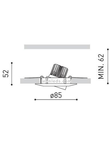 Dimensiones Foco empotrable orientable LED DOT Tilt | LeonLeds Iluminación