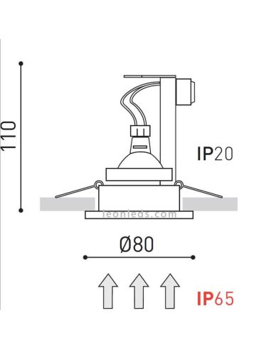 Dimensões Banheira de encastrar redonda estanque mate 12V mate | Leon Iluminação LED
