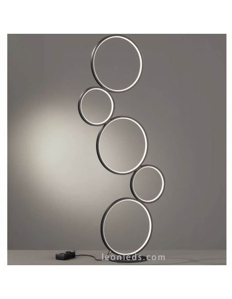 Lámpara de pie LED Rondo negra de Trio Lighting | LeonLeds Iluminación