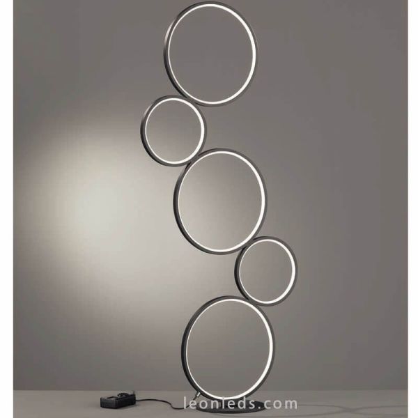 Candeeiro de pé preto Rondo LED da Trio Lighting | Leon Iluminação LED