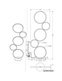 Dimensiones Lámpara de pie LED Rondo de Trio Lighting | LeonLeds Iluminación
