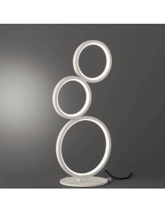 Lámpara de sobremesa LED blanca con círculos Rondo de Trio Lighting | LeonLeds Iluminación 2
